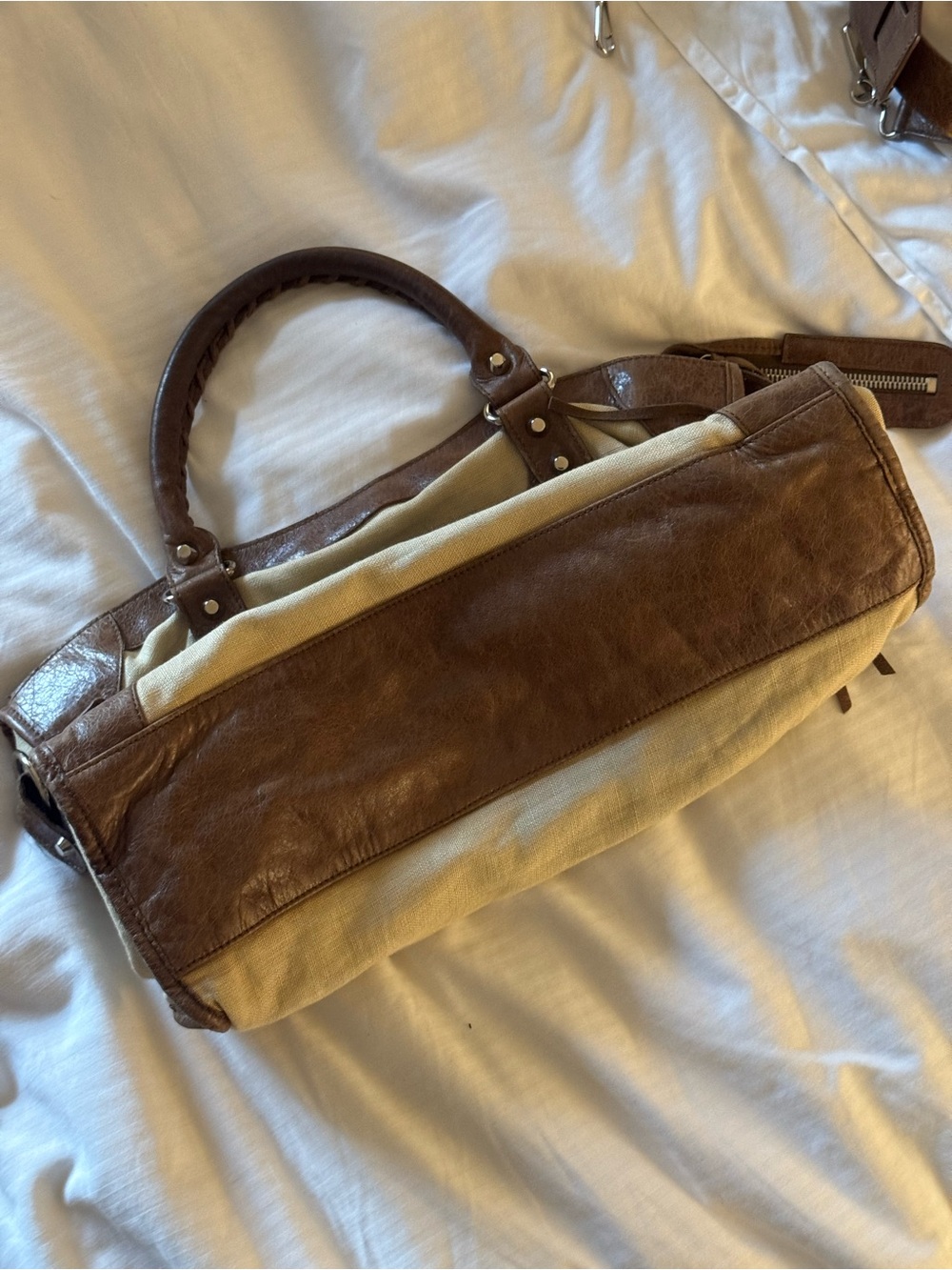 RARE 2006 Balenciaga City Bag- 2-way Linen/Chévre FULL SET - Picture 13 of 15
